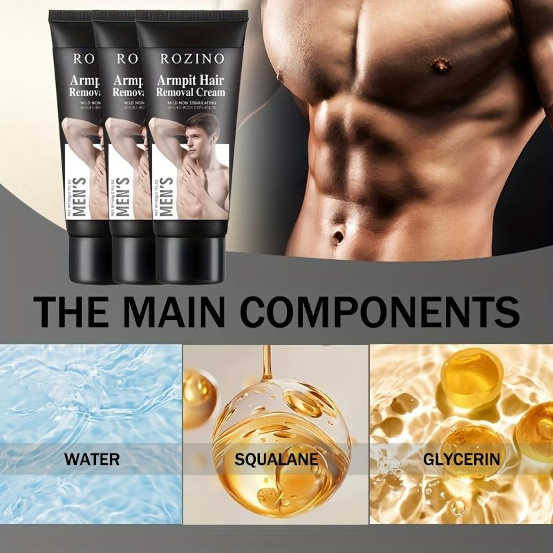 Rozino Men's Hair Removal Cream for Armpit & Body - Gentle Formula