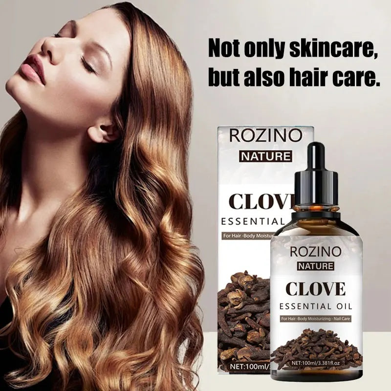 ROZINO Clove Essential Oil - 100ml Natural Aromatherapy Oil for Skin & Hair