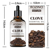 ROZINO Clove Essential Oil - 100ml Natural Aromatherapy Oil for Skin & Hair