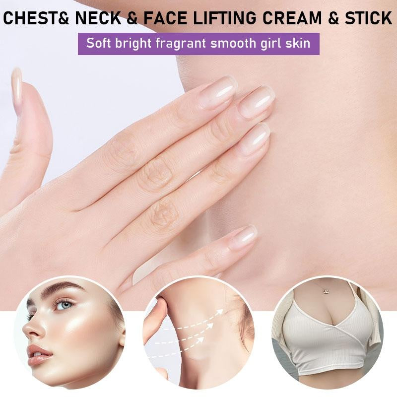 ROZINO Neck Firming Cream with Hyaluronic Acid & Grape Seed for Face, Neck & Chest