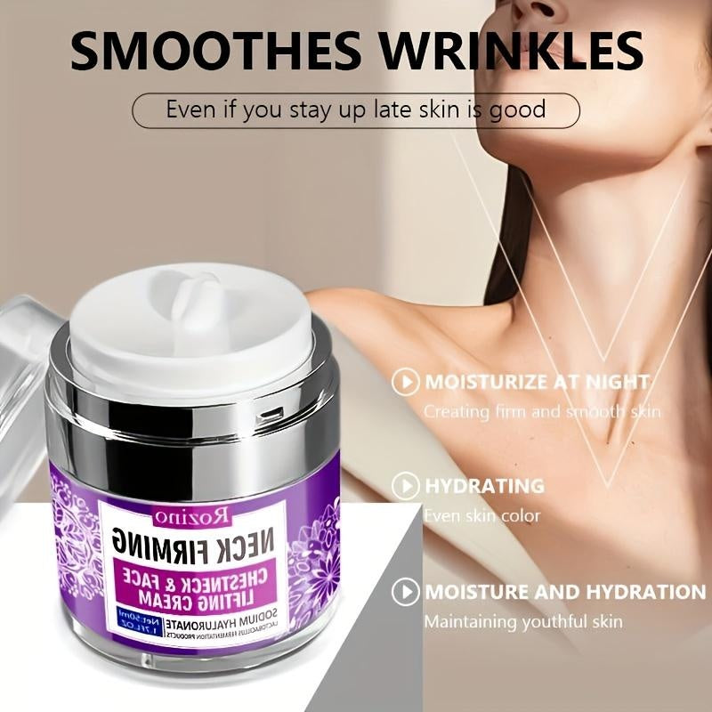 Rozino Neck Firming Cream for Neck, Chest & Face - Lightweight Hydrating Moisturizer - 50ml