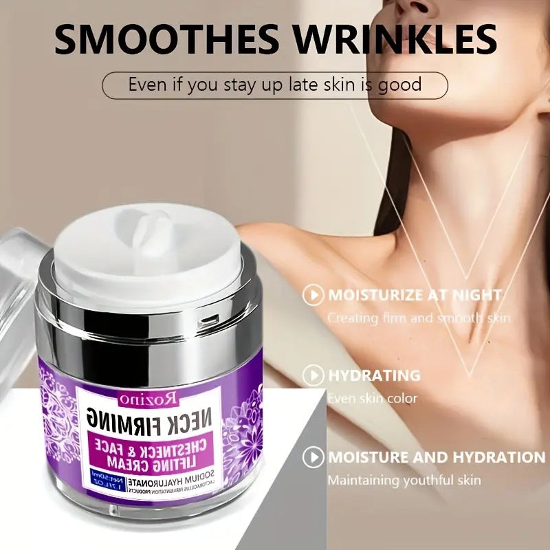 Rozino Neck Firming Cream for Neck, Chest & Face - Lightweight Hydrating Moisturizer - 50ml