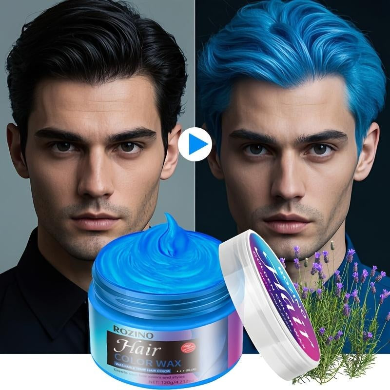 ROZINO One-Touch Blue Hair Wax - Temporary Hair Color Gel