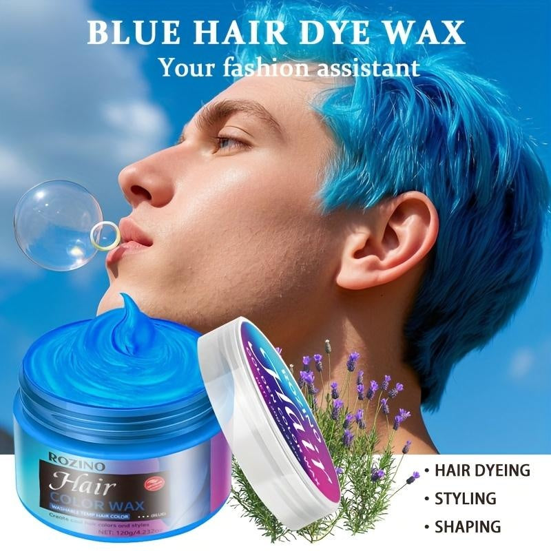 ROZINO One-Touch Blue Hair Wax - Temporary Hair Color Gel