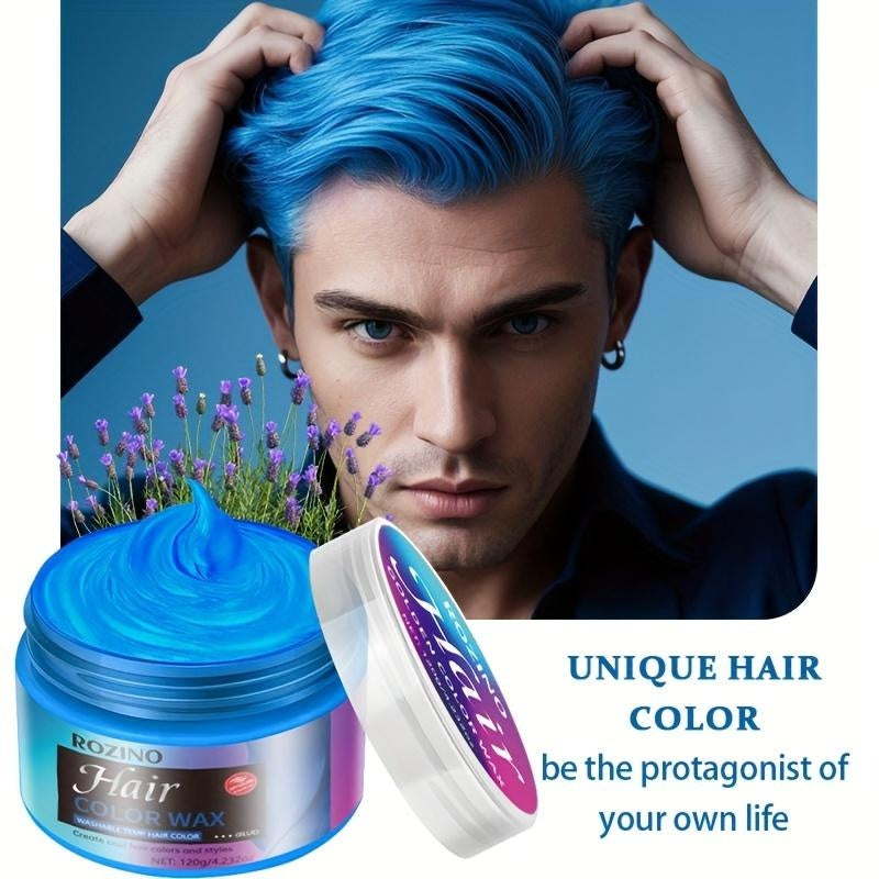 ROZINO One-Touch Blue Hair Wax - Temporary Hair Color Gel