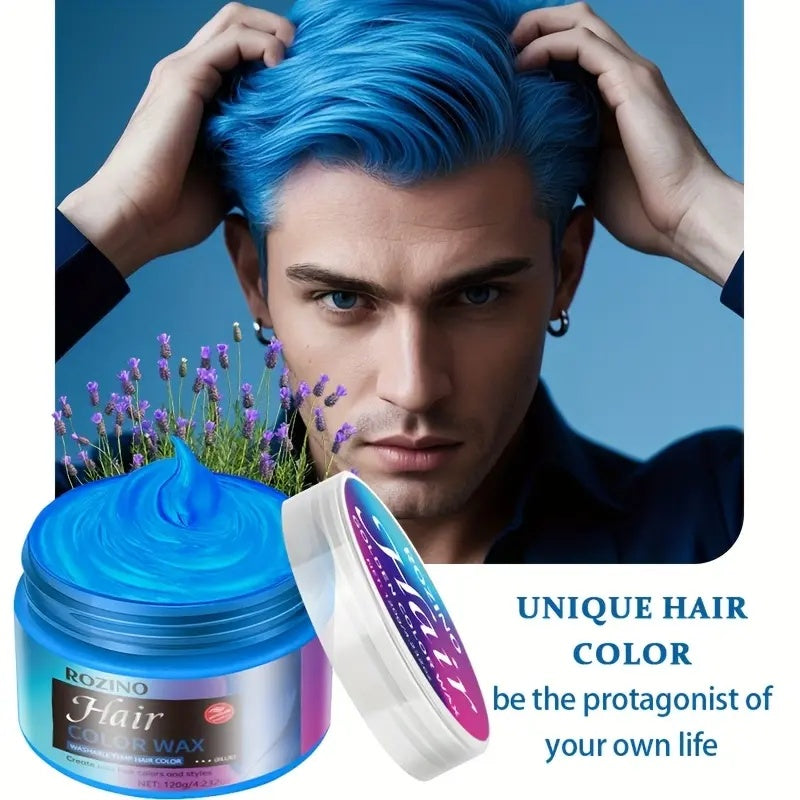 ROZINO One-Touch Blue Hair Wax - Temporary Hair Color Gel