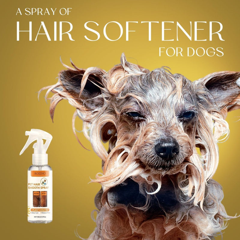 ROZINO Pet Hair Smoothing Spray with Plant Keratin - Dog & Cat Grooming