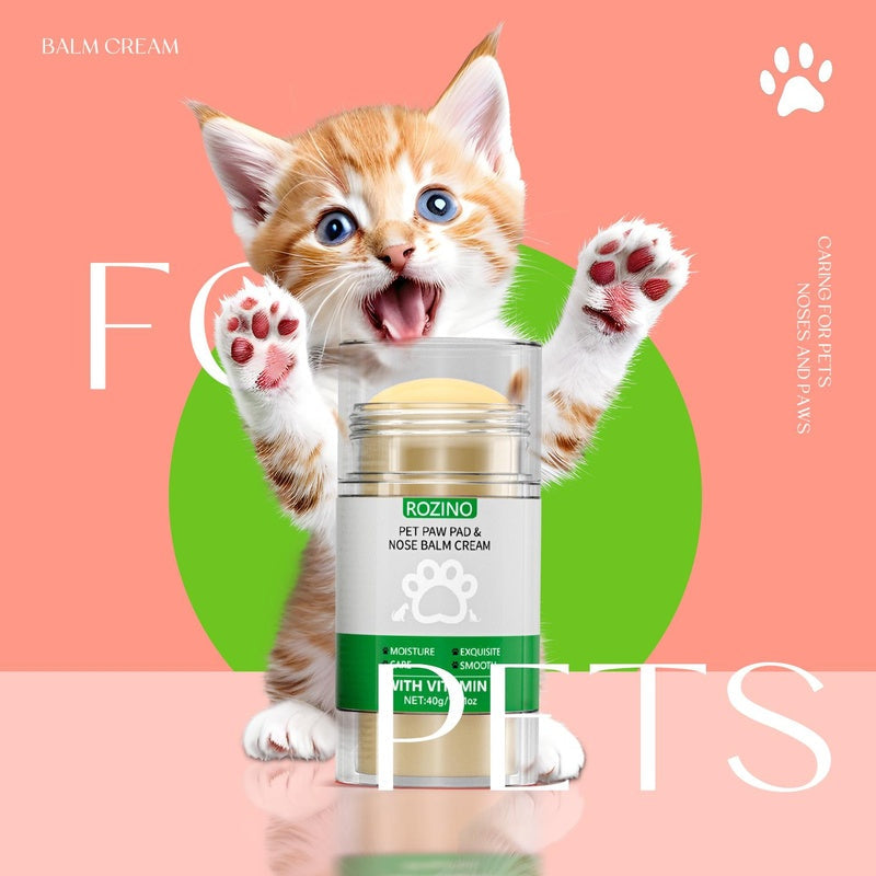 ROZINO Pet Paw & Nose Balm with Vitamin E - Moisturizing Paw Care for Dogs & Cats