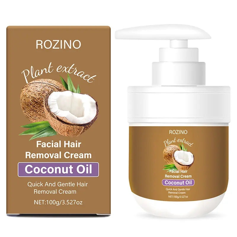 ROZINO Facial Hair Removal Cream with Coconut Oil & Plant Extracts