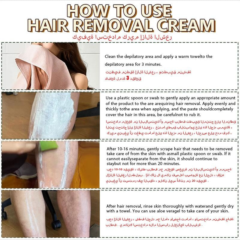 ROZINO Facial Hair Removal Cream with Coconut Oil & Plant Extracts