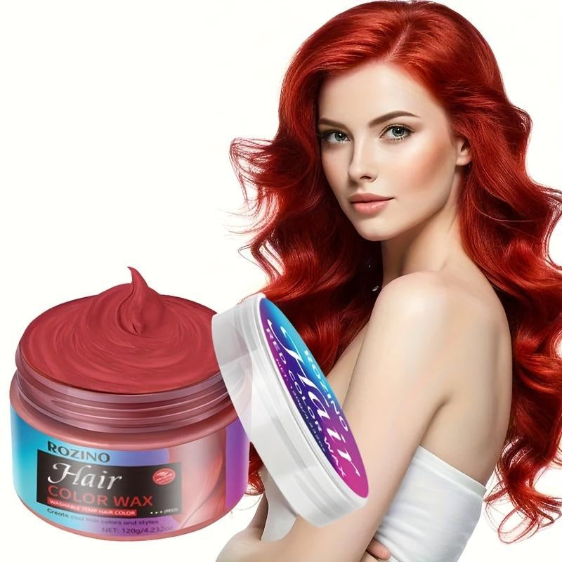 ROZINO Red Hair Dye Styling Wax - Temporary Color & Hold