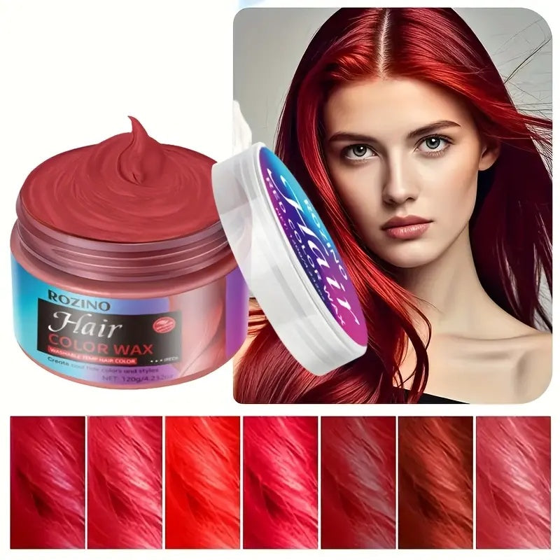 ROZINO Red Hair Dye Styling Wax - Temporary Color & Hold