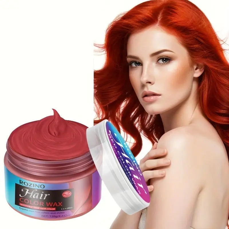 ROZINO Red Hair Dye Styling Wax - Temporary Color & Hold