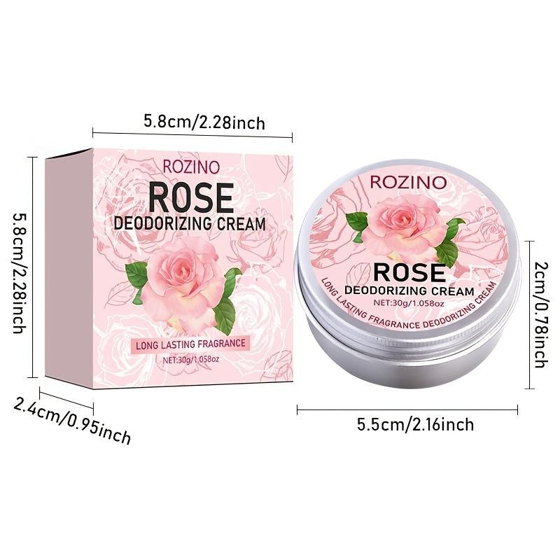 ROZINO Rose Deodorizing Cream - Long Lasting Fragrance Deodorant