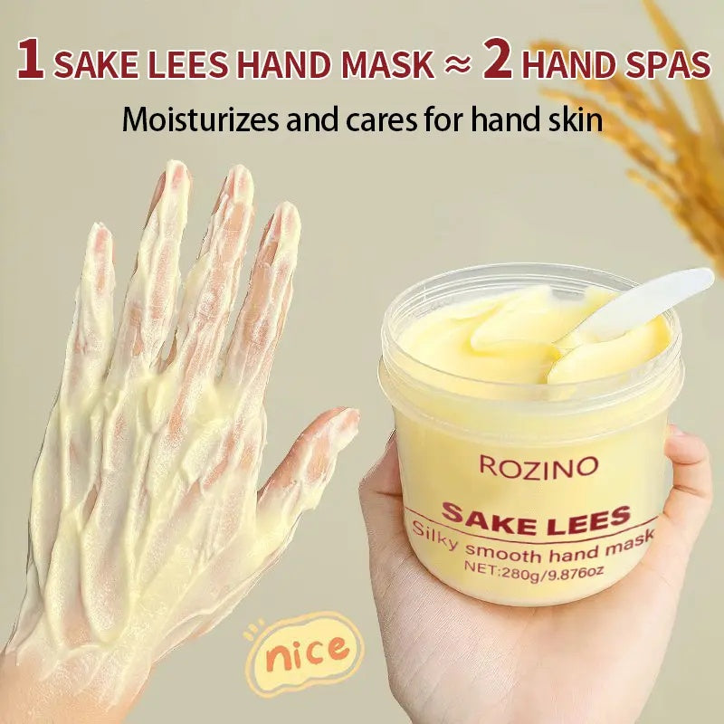 ROZINO Sake Lees Hand Mask - Moisturizing Hand Care Treatment, 280g