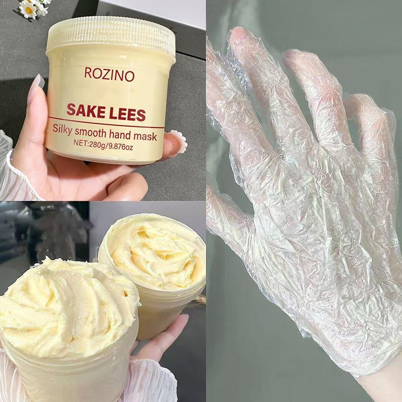 ROZINO Sake Lees Hand Mask - Nourishing & Moisturizing Treatment, 280g