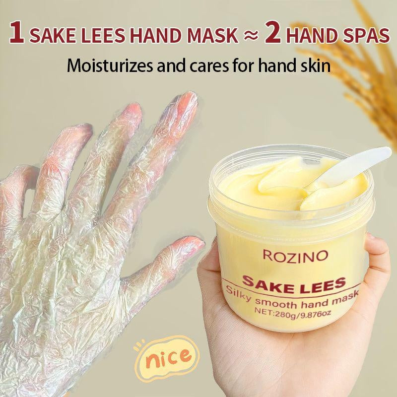 ROZINO Sake Lees Hand Mask - Nourishing & Moisturizing Treatment, 280g