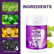 Rozino Snow Tooth Powder - 7-Day Teeth Whitening, Mint Flavor, 80ml