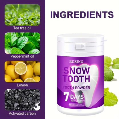 Rozino Snow Tooth Powder: 7 - Day Teeth Whitening for a Snow - White Smile
