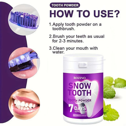Rozino Snow Tooth Powder: 7 - Day Teeth Whitening for a Snow - White Smile