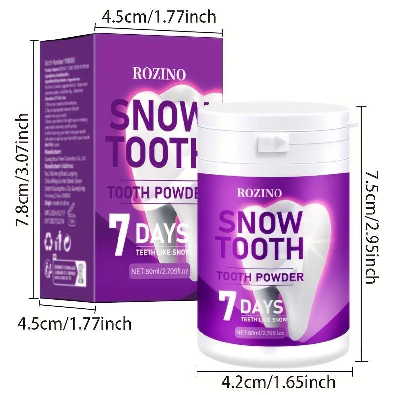 Rozino Snow Tooth Powder - 7-Day Teeth Whitening, Mint Flavor, 80ml