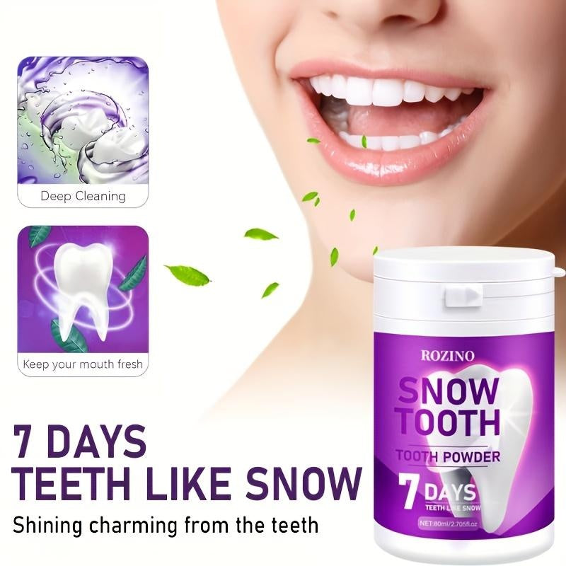 Rozino Snow Tooth Powder - 7-Day Teeth Whitening, Mint Flavor, 80ml