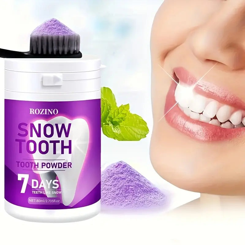 Rozino Snow Tooth Powder - 7-Day Teeth Whitening, Mint Flavor, 80ml