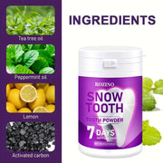 Rozino Snow Tooth Powder - 7-Day Teeth Whitening, Mint Flavor, 80ml