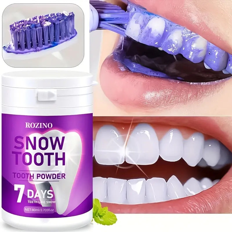 Rozino Snow Tooth Powder - 7-Day Teeth Whitening, Mint Flavor, 80ml