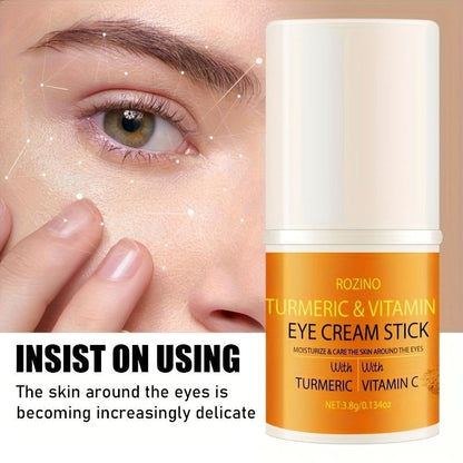 ROZINO Turmeric Eye Cream Stick: 24/7 Hydration + Glow! Advanced Firming & Wrinkle-Reducing, Restores Elasticity, Lifts Contours, Plumps Skin & Fades Fine Lines