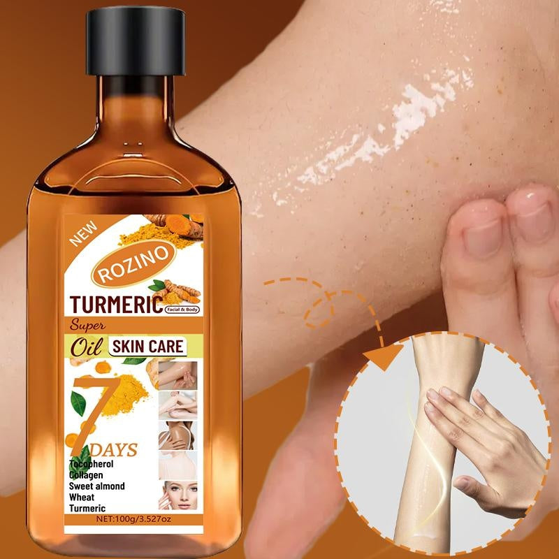 Rozino Turmeric Body & Massage Oil - Natural Skin Care Formula, 100ml