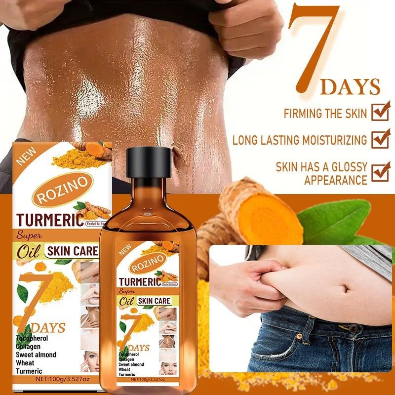 Rozino Turmeric Body & Massage Oil - Natural Skin Care Formula, 100ml