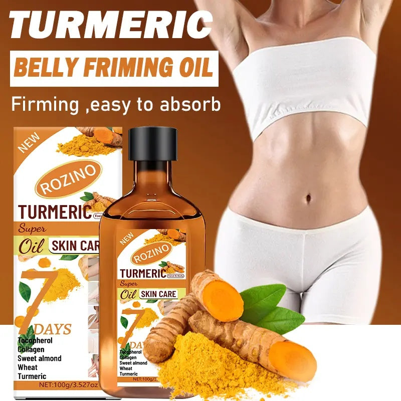 Rozino Turmeric Body & Massage Oil - Natural Skin Care Formula, 100ml