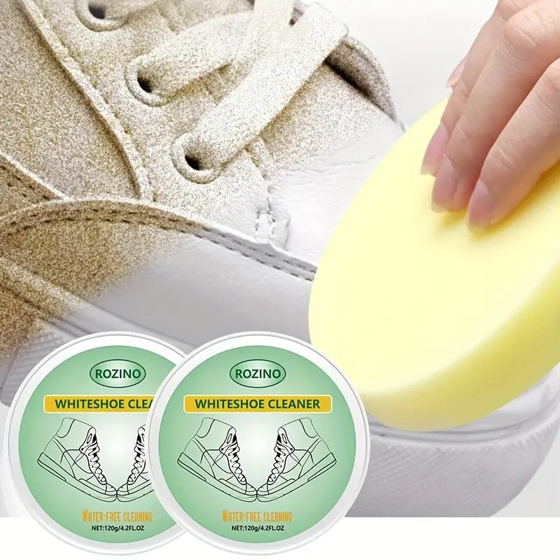 ROZINO White Shoe Cleaner - Water-Free Stain Removal & Brightening, 120g
