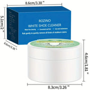 ROZINO White Shoe Cleaner - Water-Free Stain Removal & Brightening, 120g