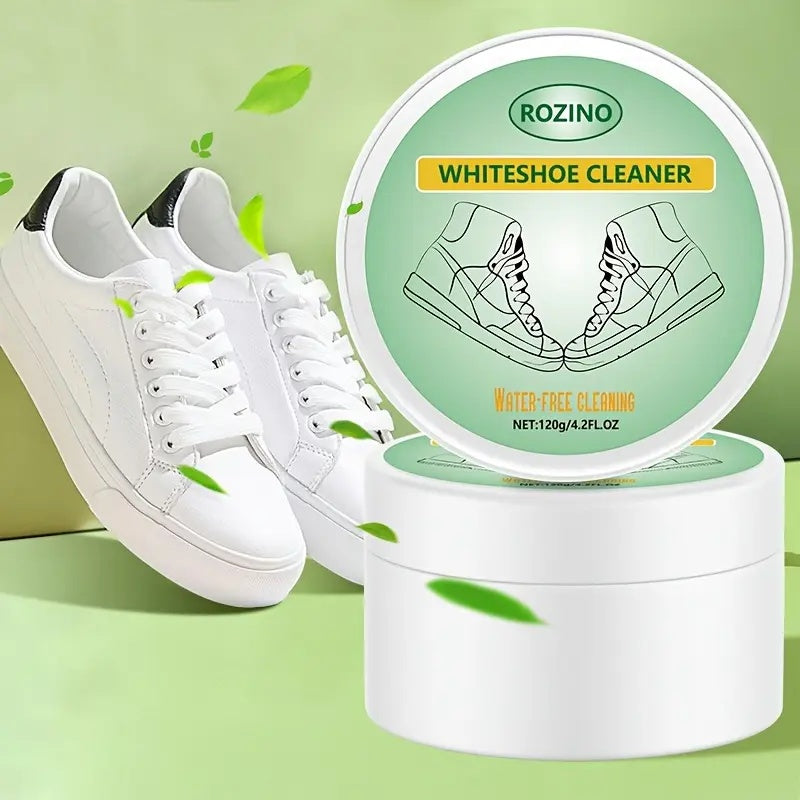 ROZINO White Shoe Cleaner - Water-Free Stain Removal & Brightening, 120g