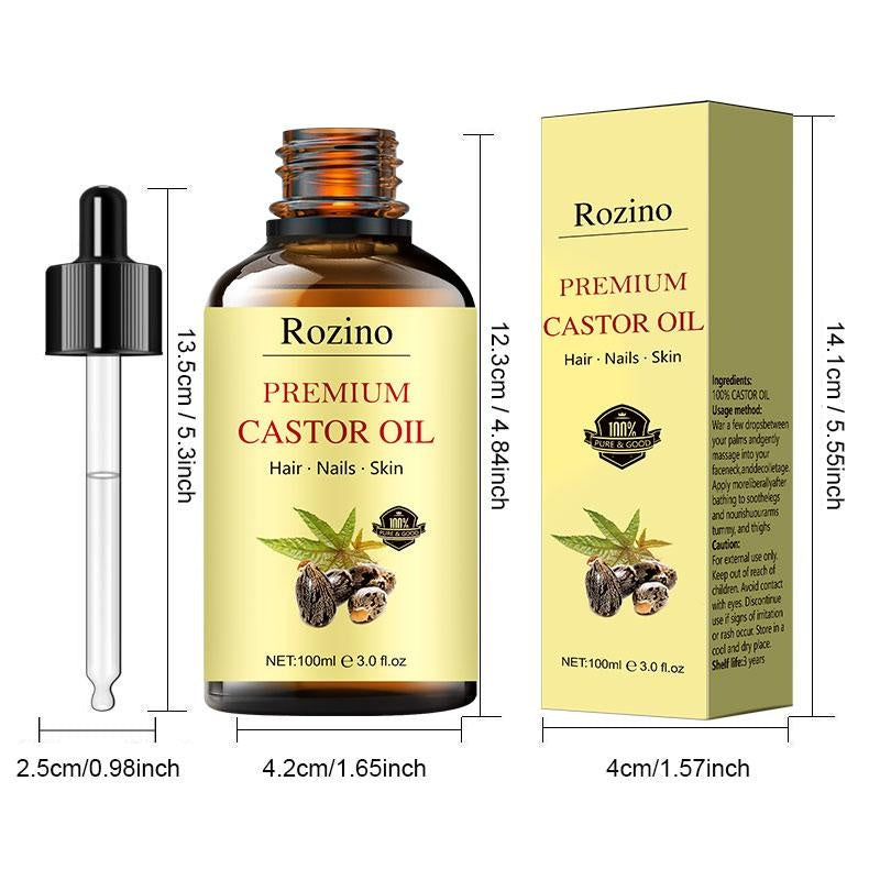 Rozino Premium Castor Oil for Beauty & Body Care