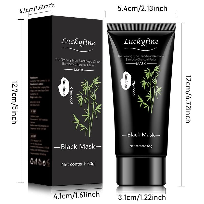 ROZINO Bamboo Charcoal Peel-Off Facial Mask - Blackhead Remover & Pore Cleanser, 60g