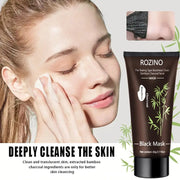 ROZINO Bamboo Charcoal Peel-Off Facial Mask - Blackhead Remover & Pore Cleanser, 60g