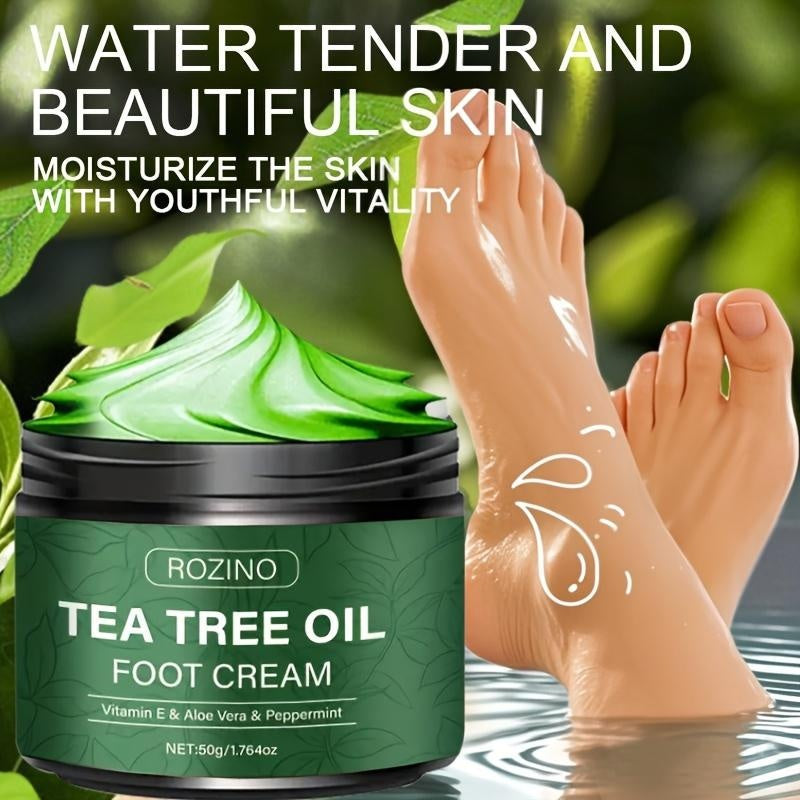 ROZINO Tea Tree Oil Foot Cream & Warming Cream Set - 2 Pack for Dry Cracked Feet