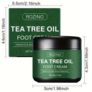 ROZINO Tea Tree Oil Foot Cream & Warming Cream Set - 2 Pack for Dry Cracked Feet