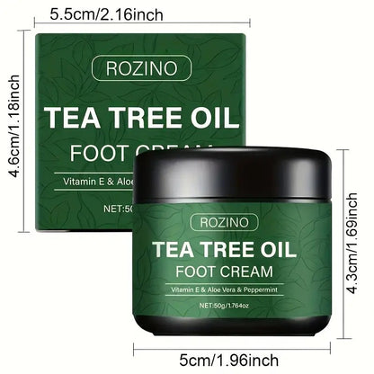 [Two sets]ROZINO Tea Tree Oil Foot Cream, Warming Cream —— Suitable for calluses, dry and cracked feet, hands, heels, elbows, nails and knees —— Softens and moisturizes the skin