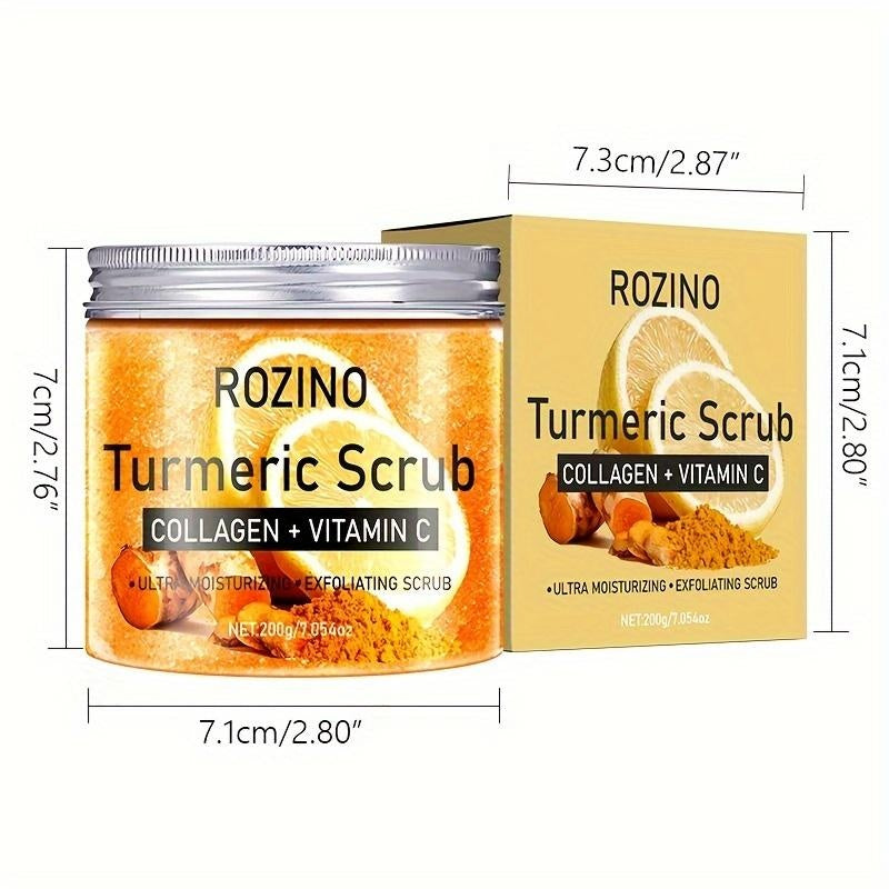 Rozino Turmeric Face Scrub with Collagen & Vitamin C - Moisturizing & Exfoliating