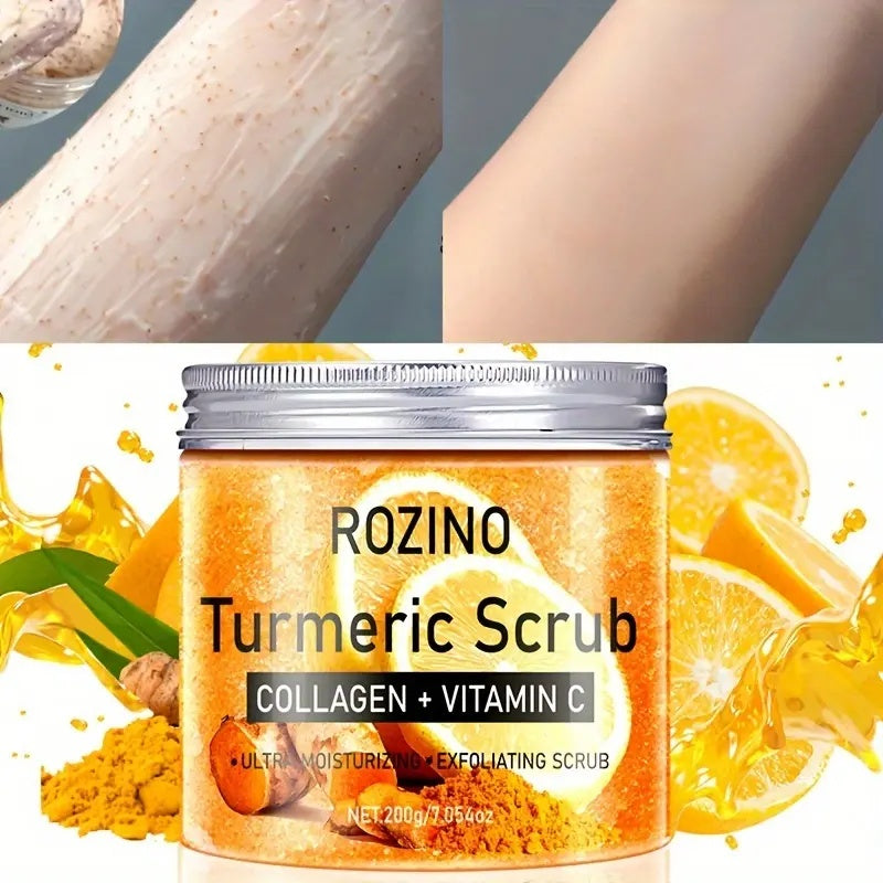 Rozino Turmeric Face Scrub with Collagen & Vitamin C - Moisturizing & Exfoliating