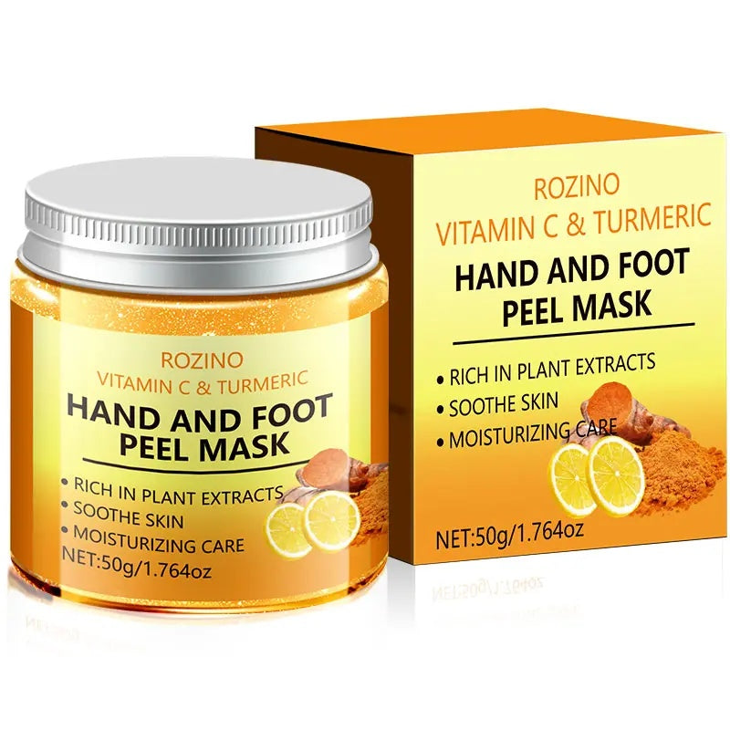 ROZINO Vitamin C & Turmeric Hand and Foot Masks - Exfoliating Moisture Care