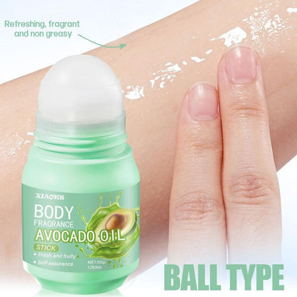 XIAOKS Avocado Oil Body Fragrance Stick 50g - Fresh Fruity Scent, Long-Lasting, Non-Greasy, Multi-Site Applicable, Body Care, Gentle Moisturizing, Mint Scented