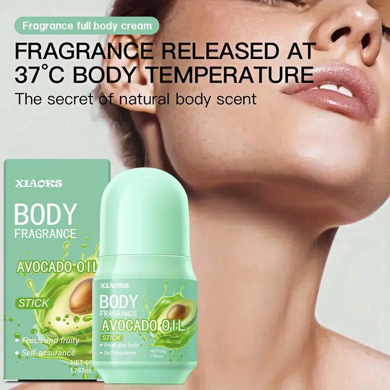 XIAOKS Avocado Oil Body Fragrance Stick - 50g Long-Lasting Scented Deodorant