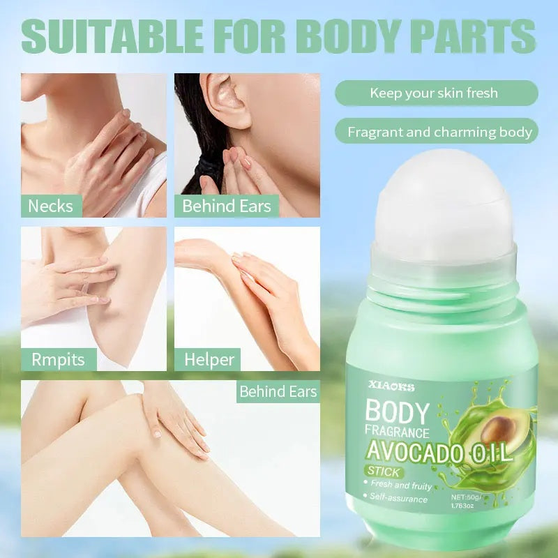 XIAOKS Avocado Oil Body Fragrance Stick - 50g Long-Lasting Scented Deodorant